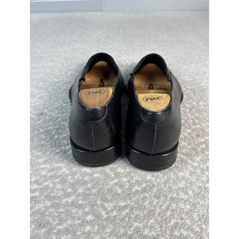 Bruno Magli Shoes Mens Size 10 Black Leather Square Toe Slip On Italy Dress
